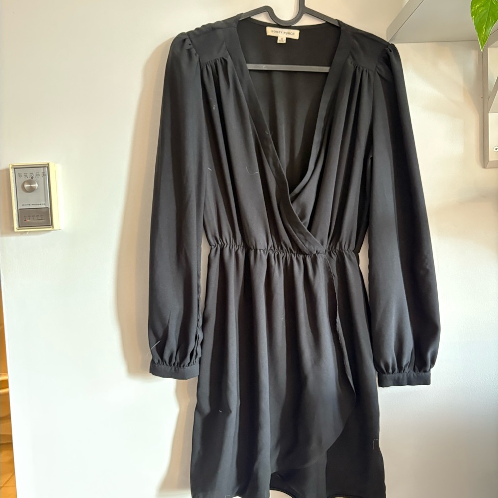 Elegant Black Wrap Dress